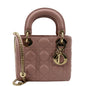 CHRISTIAN DIOR Mini Lady Dior Cannage Lambskin Leather Shoulder Bag Blush Rovelle Bags