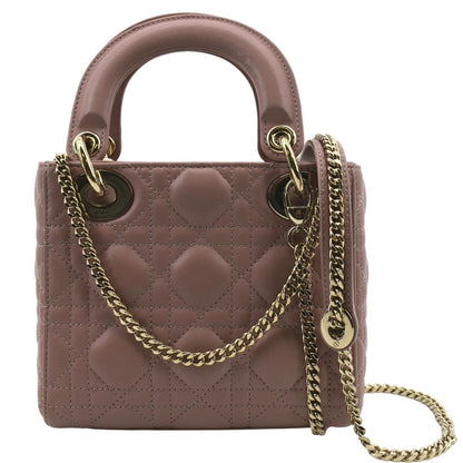 CHRISTIAN DIOR Mini Lady Dior Cannage Lambskin Leather Shoulder Bag Blush Rovelle Bags