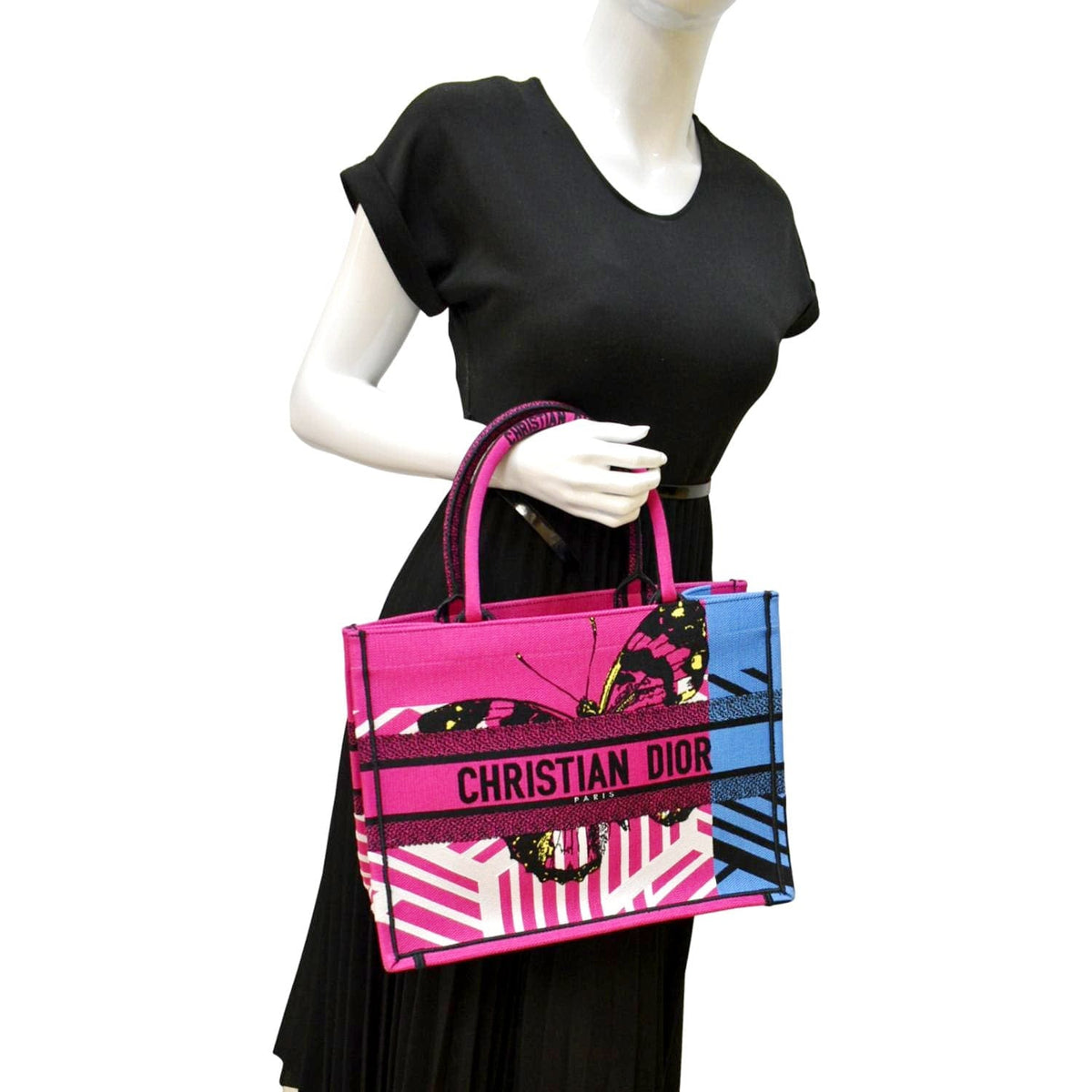 CHRISTIAN DIOR Butterfly Book Canvas Tote bag Pink Rovelle Bags