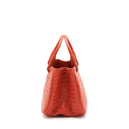 Bottega Veneta Tote Purse Orange Ruthenium Gold Hardware