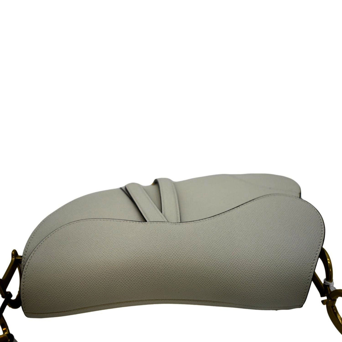 CHRISTIAN DIOR Saddle Grained Calfskin Leather Shoulder Bag Beige Rovelle Bags