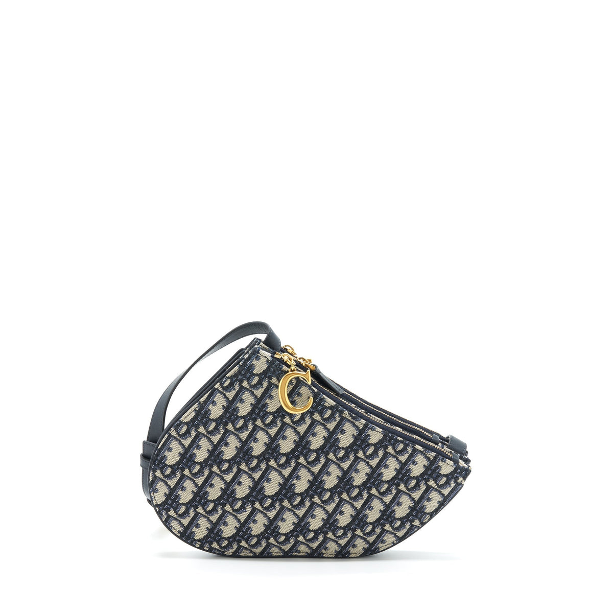 Dior Saddle Pouch Blue Oblique Canvas Rovelle Bags