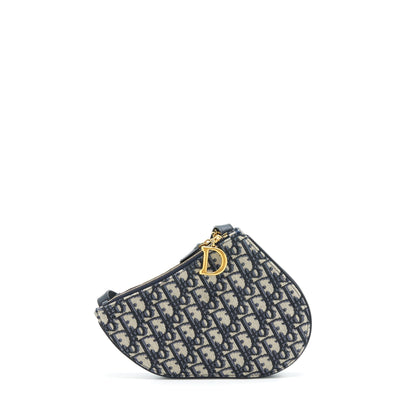 Dior Saddle Pouch Blue Oblique Canvas Rovelle Bags
