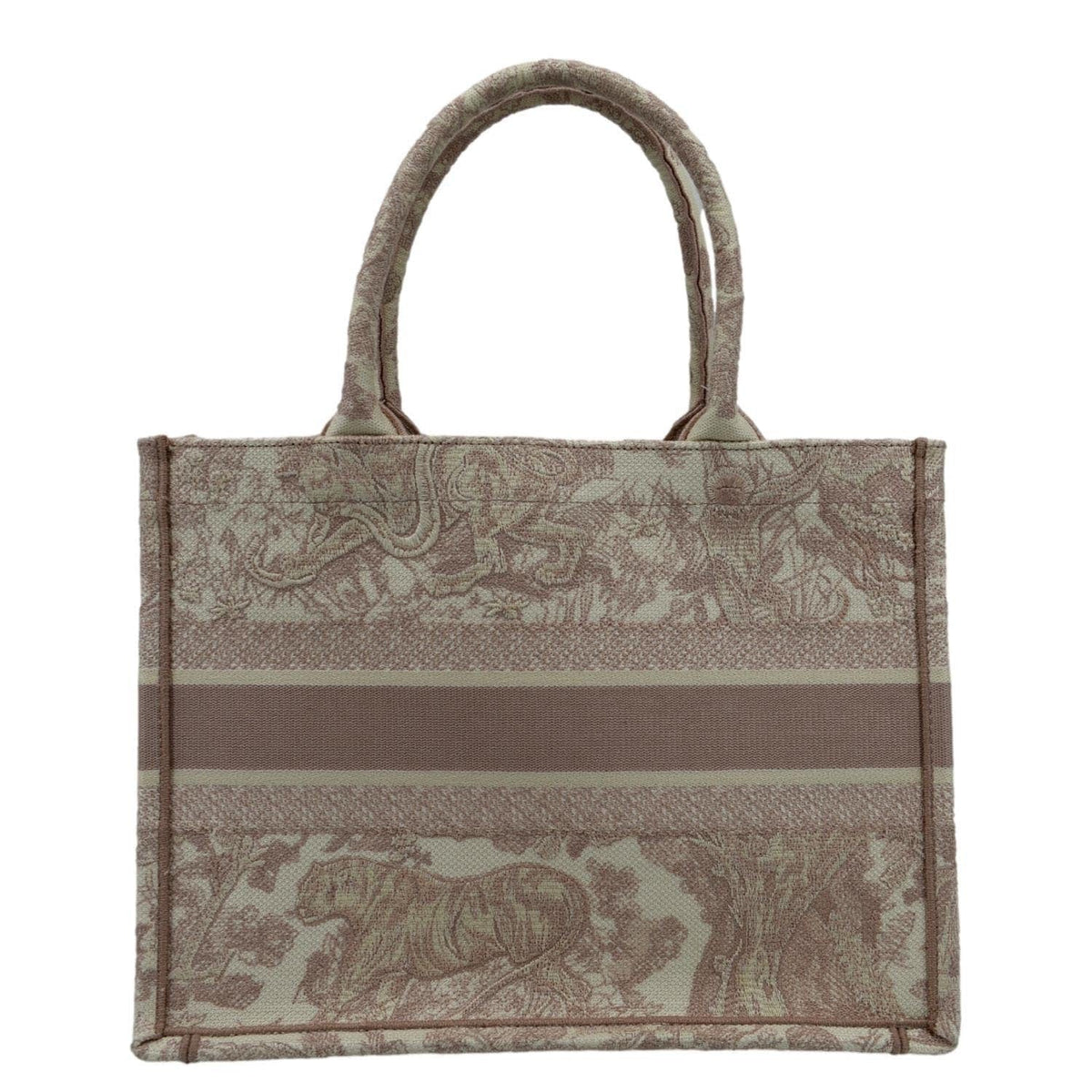 CHRISTIAN DIOR Book Toile de Jouy Motif Embroidery Canvas Tote Bag Pink Rovelle Bags