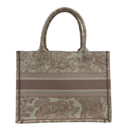 CHRISTIAN DIOR Book Toile de Jouy Motif Embroidery Canvas Tote Bag Pink Rovelle Bags