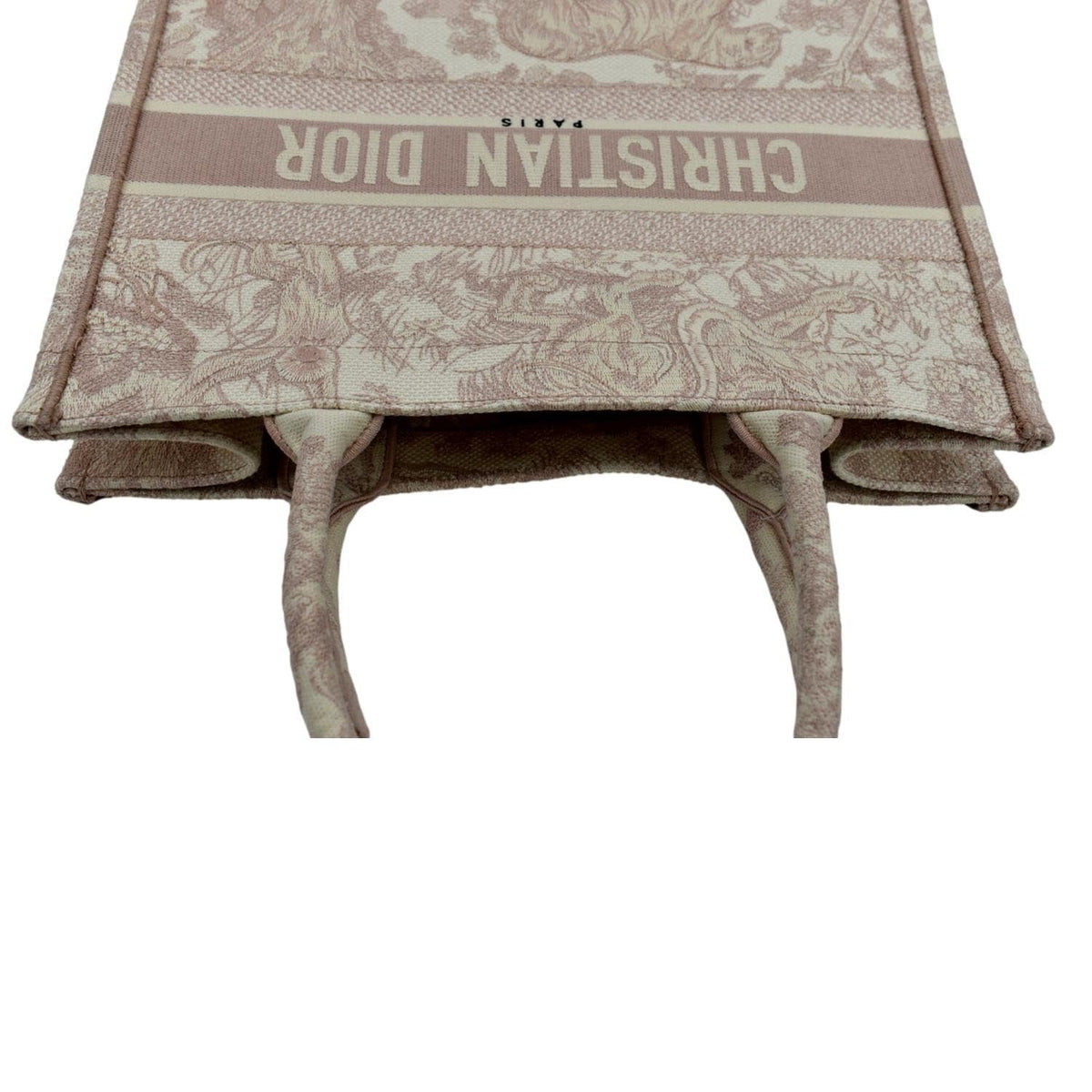 CHRISTIAN DIOR Book Toile de Jouy Motif Embroidery Canvas Tote Bag Pink Rovelle Bags