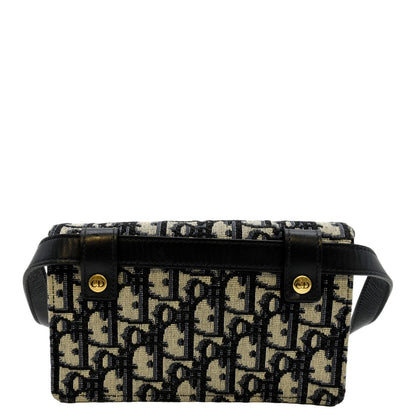 CHRISTIAN DIOR Saddle Oblique Canvas Belt Bag Navy Blue Rovelle Bags
