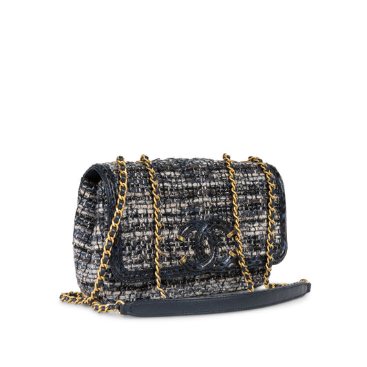 Chanel Tweed Gold Shoulder Bag Tweed Rovelle Bags