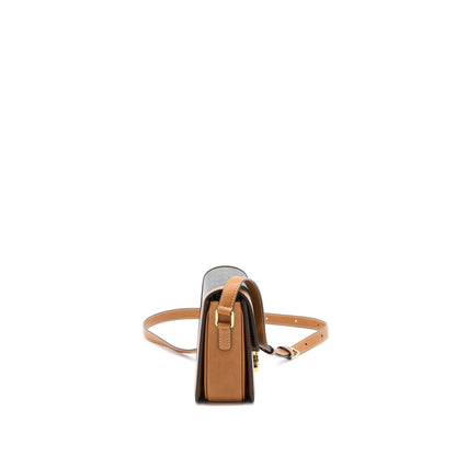 Celine Teen Triomphe Purse In Triomphe Canvas / Nature Calfskin