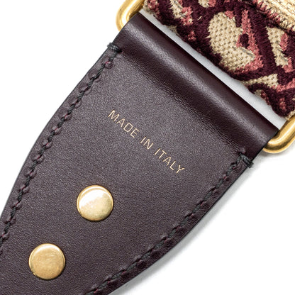 Dior Shoulder strap oblique canvas / calfskin red Rovelle Bags