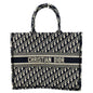 CHRISTIAN DIOR Large Book Oblique Embroidered Canvas Tote Bag Multicolor Rovelle Bags