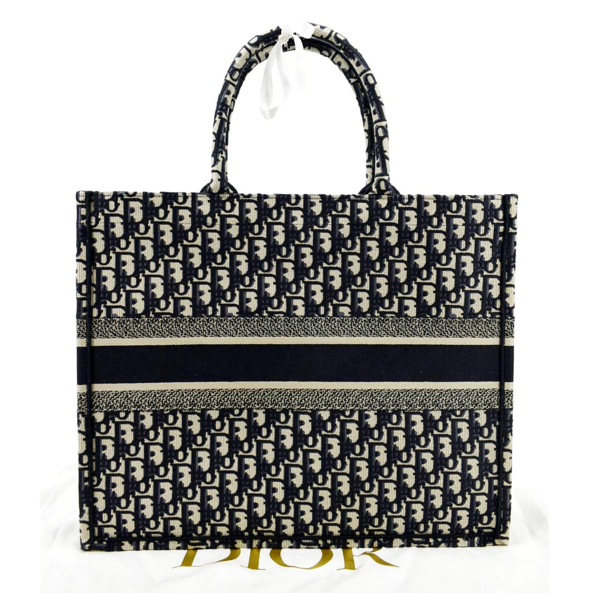 CHRISTIAN DIOR Large Book Oblique Embroidered Canvas Tote Bag Multicolor Rovelle Bags