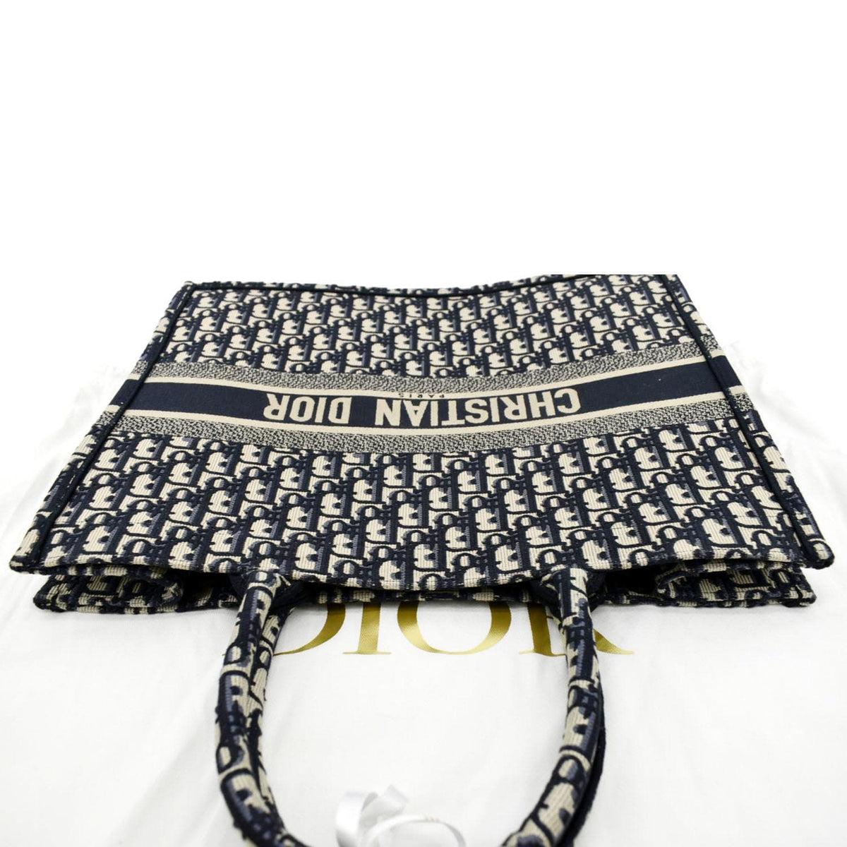 CHRISTIAN DIOR Large Book Oblique Embroidered Canvas Tote Bag Multicolor Rovelle Bags