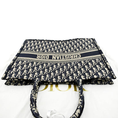 CHRISTIAN DIOR Large Book Oblique Embroidered Canvas Tote Bag Multicolor Rovelle Bags