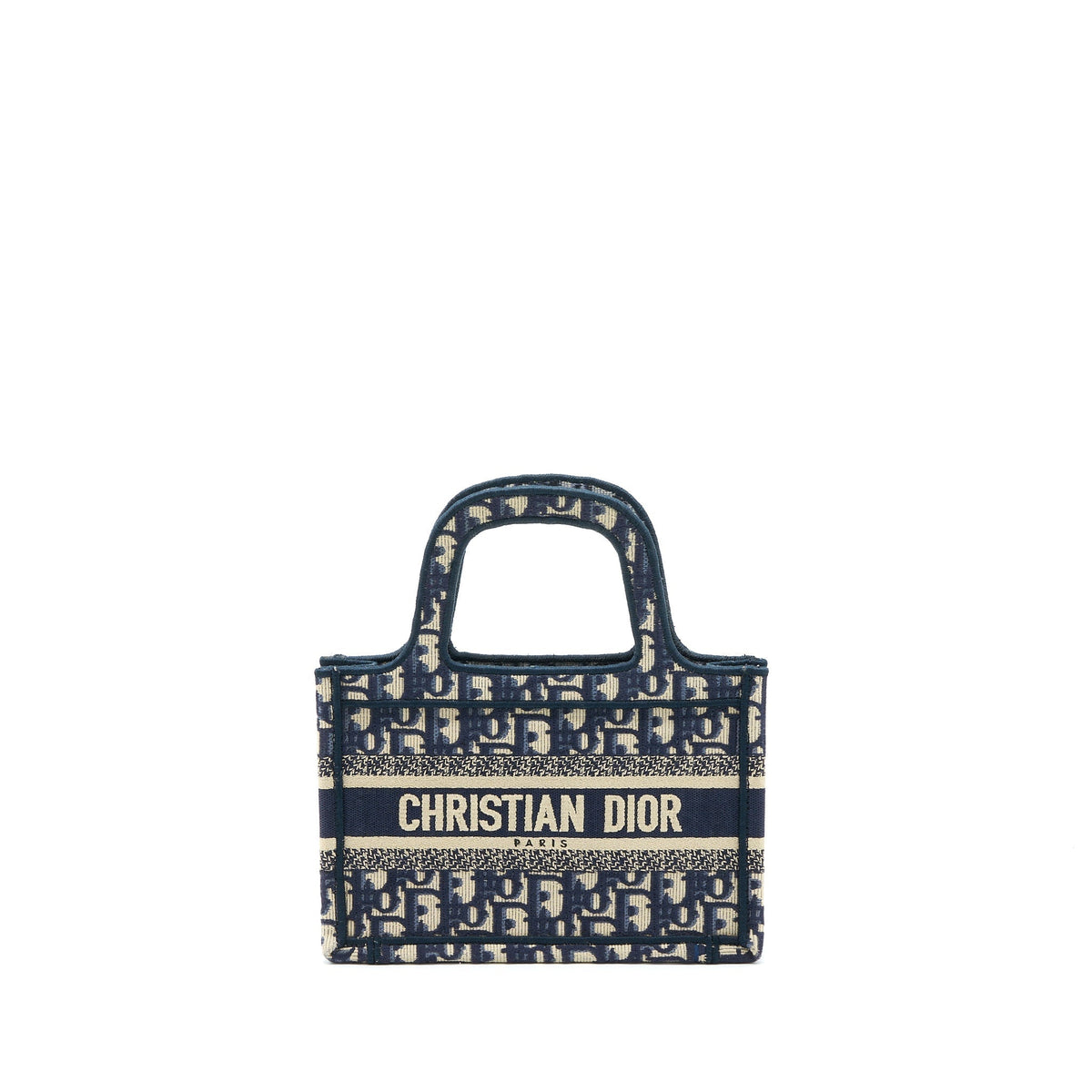 Dior Mini Book Tote Blue Oblique Embroidery Rovelle Bags