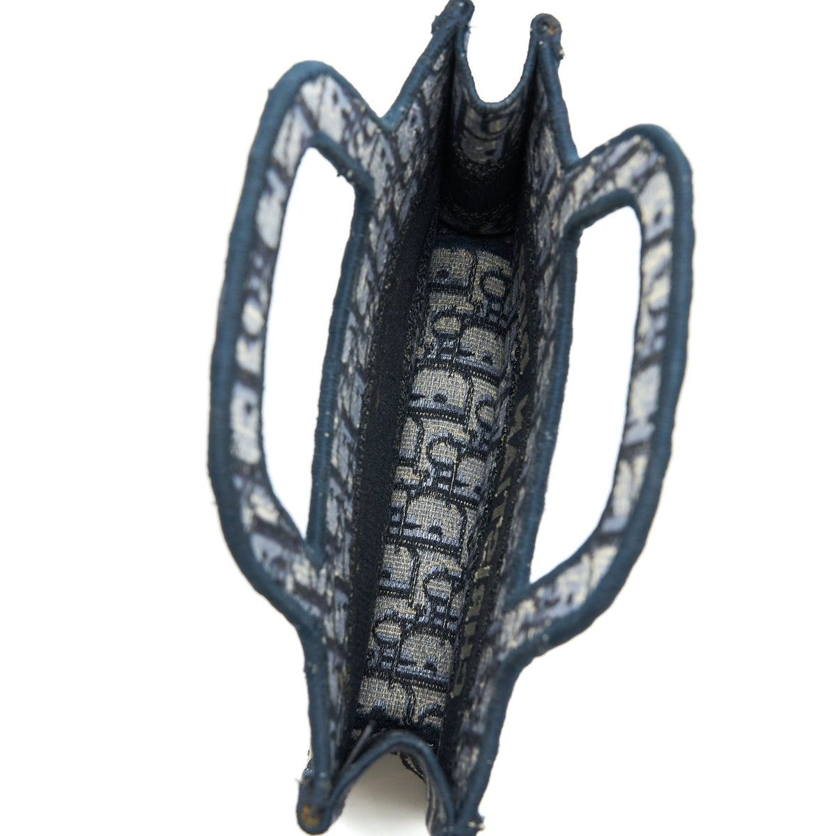 Dior Mini Book Tote Blue Oblique Embroidery Rovelle Bags