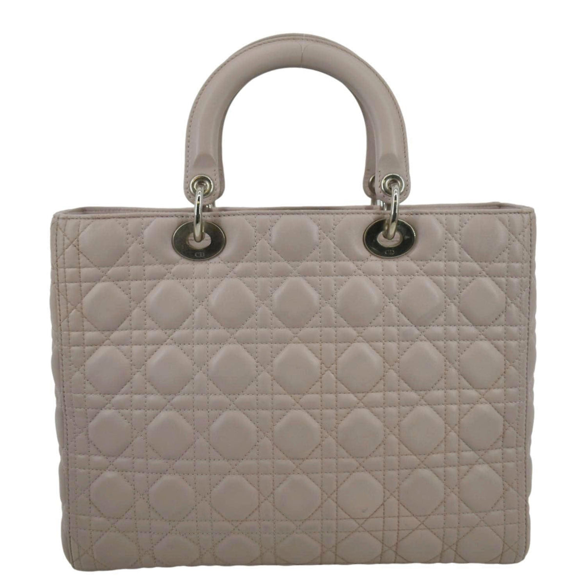 CHRISTIAN DIOR Lady Dior Large Quilted Leather Shoulder Bag Pink Rovelle Bags