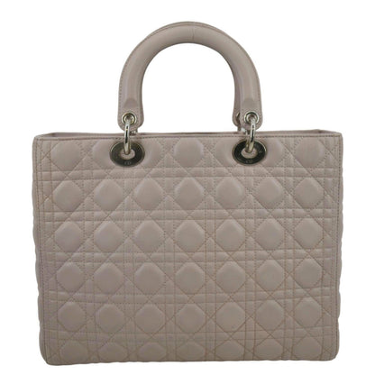 CHRISTIAN DIOR Lady Dior Large Quilted Leather Shoulder Bag Pink Rovelle Bags