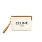 Celine Logo Zip Small Canvas Pouch With Strap