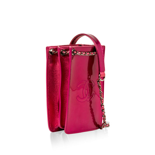 Chanel Metallic Pink Phone Crossbody Rovelle Bags