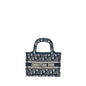 Dior Mini Book Tote Blue Oblique Embroidery Rovelle Bags