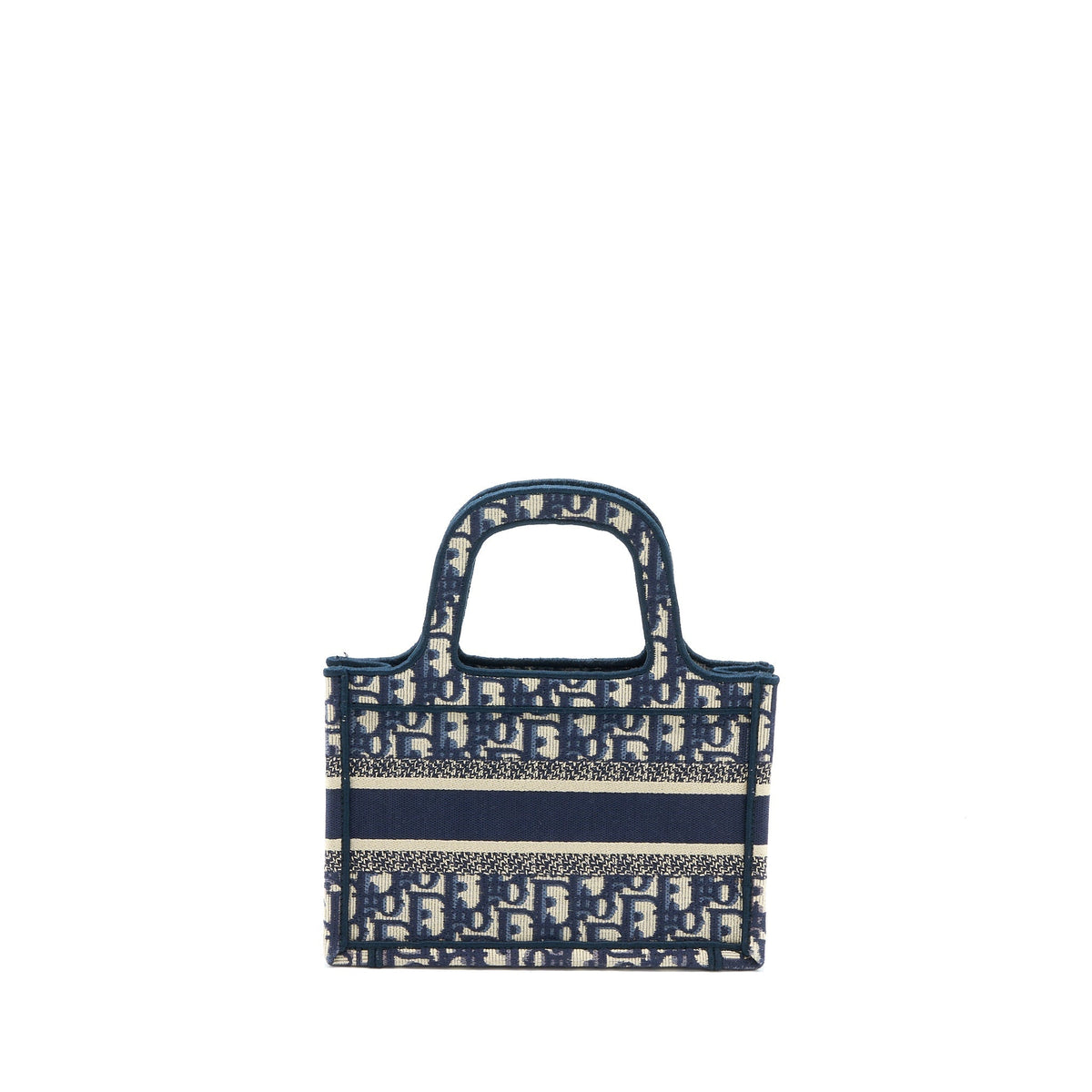 Dior Mini Book Tote Blue Oblique Embroidery Rovelle Bags