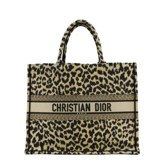 CHRISTIAN DIOR Leopard Medium Book Mizza Embroidered Tote Bag Beige Rovelle Bags