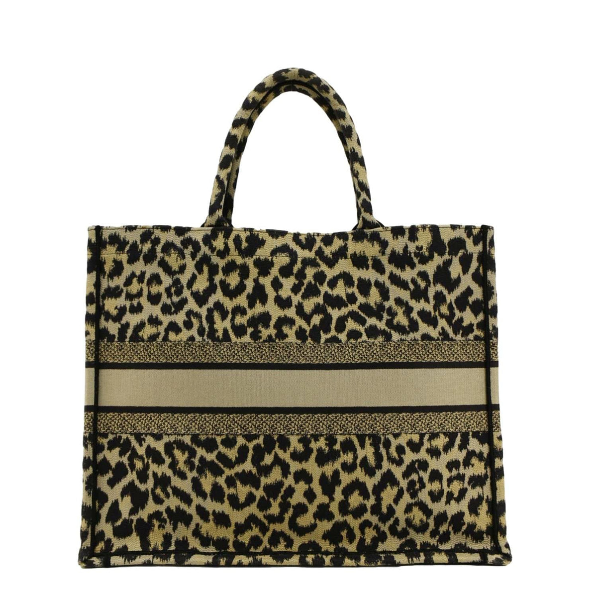 CHRISTIAN DIOR Leopard Medium Book Mizza Embroidered Tote Bag Beige Rovelle Bags