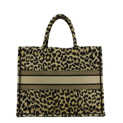 CHRISTIAN DIOR Leopard Medium Book Mizza Embroidered Tote Bag Beige Rovelle Bags