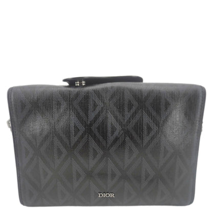 CHRISTIAN DIOR Lingot 22 CD Diamond Canvas Messenger Bag Black Rovelle Bags