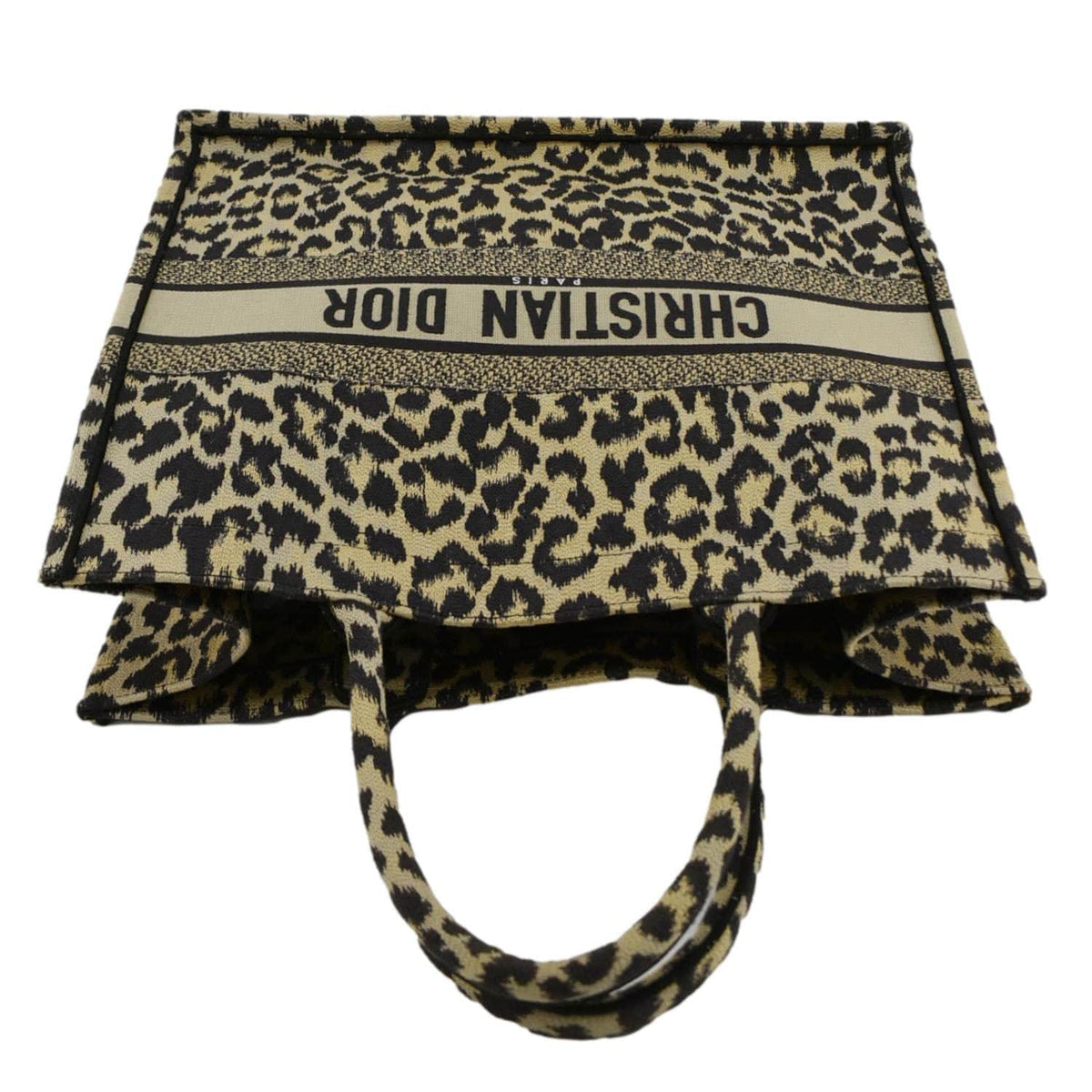 CHRISTIAN DIOR Leopard Medium Book Mizza Embroidered Tote Bag Beige Rovelle Bags