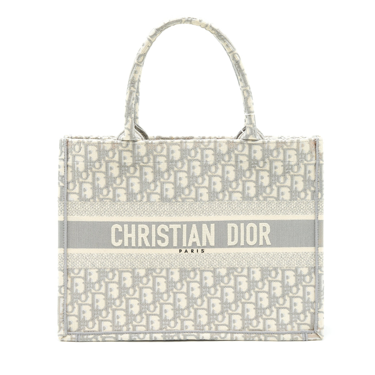 Dior Medium Book Tote Grey Oblique Embroidery Rovelle Bags