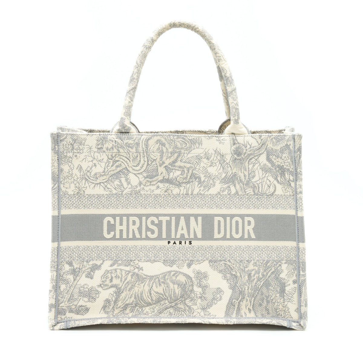 Dior Medium Dior Book Tote Grey Toile De Jouy Embroidery Rovelle Bags