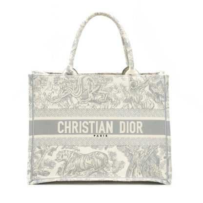Dior Medium Dior Book Tote Grey Toile De Jouy Embroidery Rovelle Bags