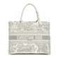 Dior Medium Dior Book Tote Grey Toile De Jouy Embroidery Rovelle Bags