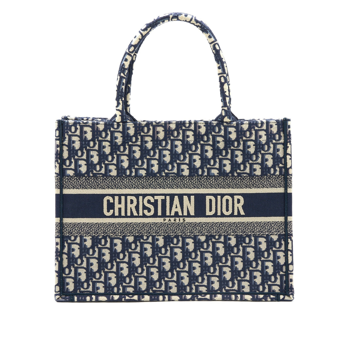 Dior Medium Book Tote Blue Oblique Embroidery Rovelle Bags