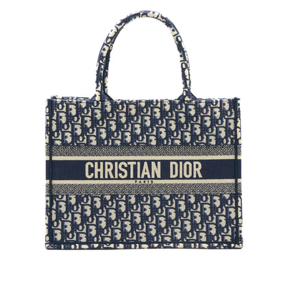 Dior Medium Book Tote Blue Oblique Embroidery Rovelle Bags