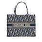Dior Medium Book Tote Blue Oblique Embroidery Rovelle Bags