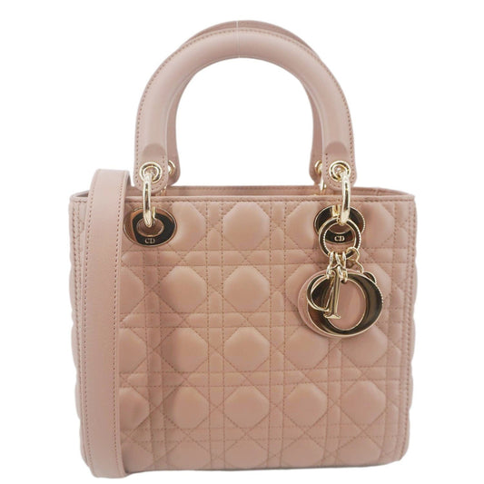 CHRISTIAN DIOR Lady Dior Medium Cannage Leather Crossbody Bag Rose Pink Rovelle Bags