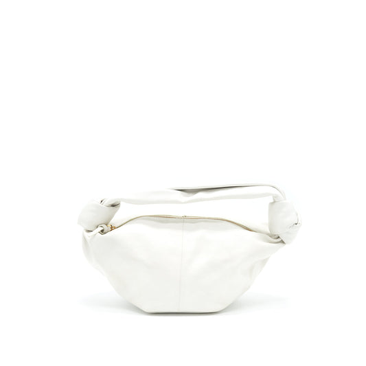 Bottega Veneta Double Knot Leather Mini Purse White