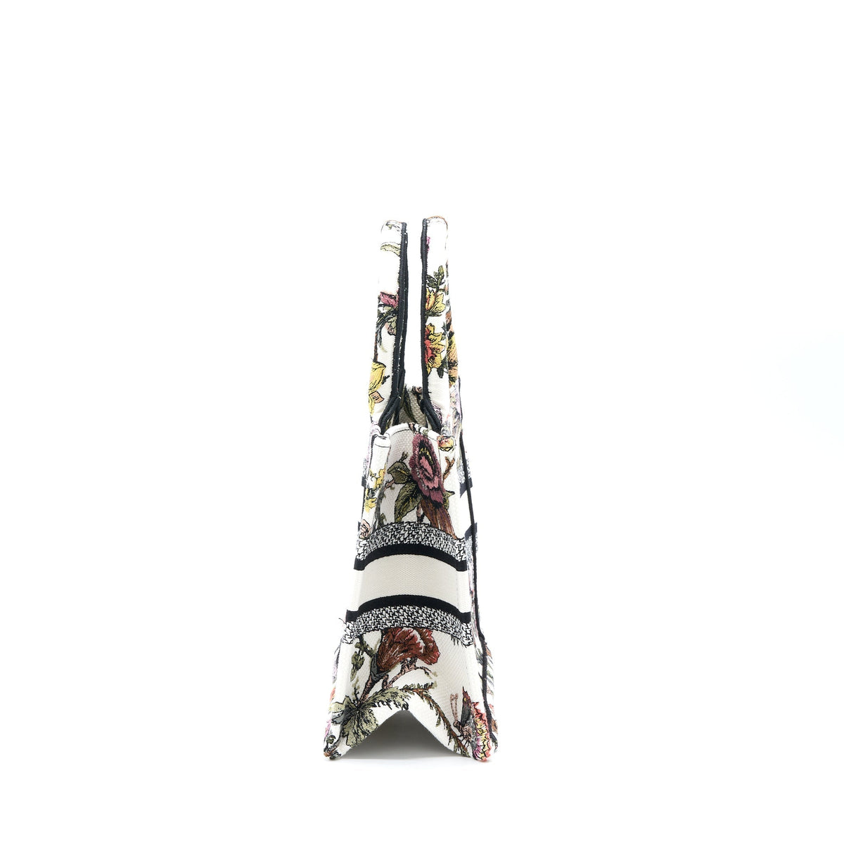 Dior Small Book Tote Dior Petites Fleurs Embroidery Canvas White Multicolour Rovelle Bags