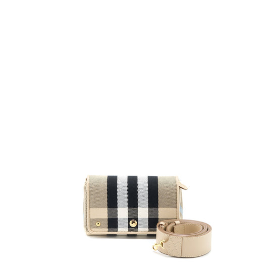 Burberry Hackberry Soft Canvas Brown Crossbody Bag