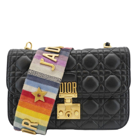 CHRISTIAN DIOR Dioraddict Quilted Lambskin Leather Crossbody Bag Black Rovelle Bags