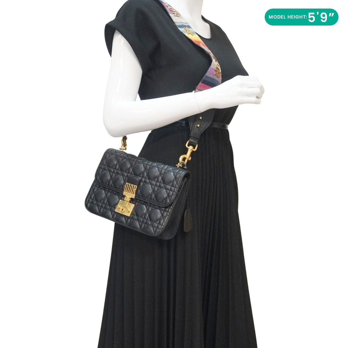 CHRISTIAN DIOR Dioraddict Quilted Lambskin Leather Crossbody Bag Black Rovelle Bags