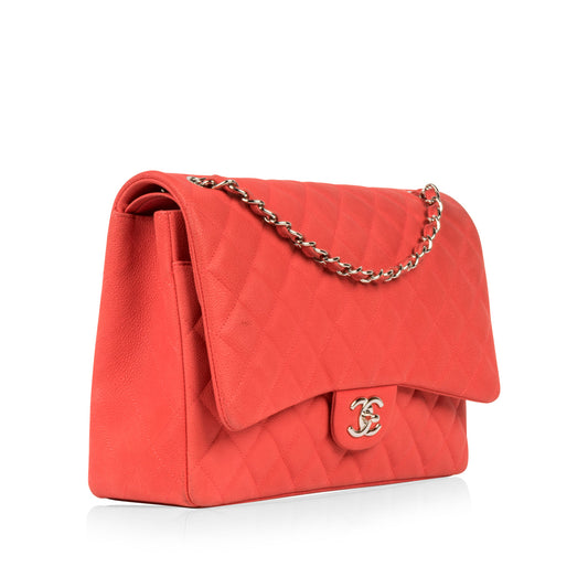 Chanel Matte Coral Maxi Flap Bag Rovelle Bags