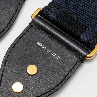 Dior Shoulder strap fabric / leather dark blue / black Rovelle Bags