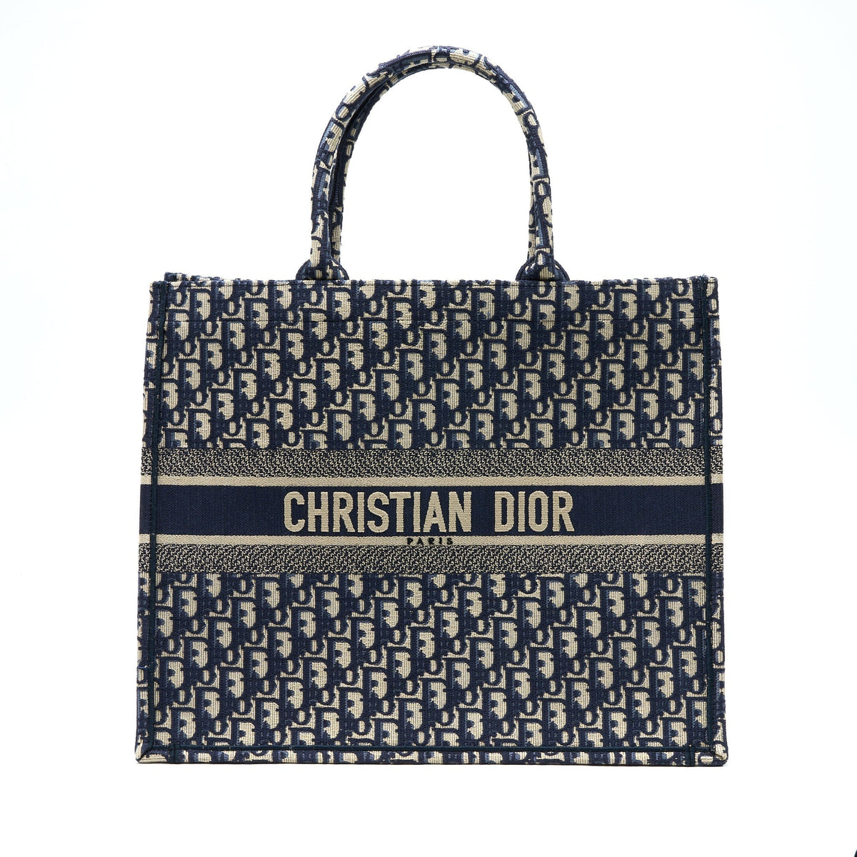Dior Large Book Tote Blue Oblique Jacquard Rovelle Bags