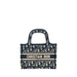 Dior Mini Book Tote Blue Oblique Embriodery Rovelle Bags