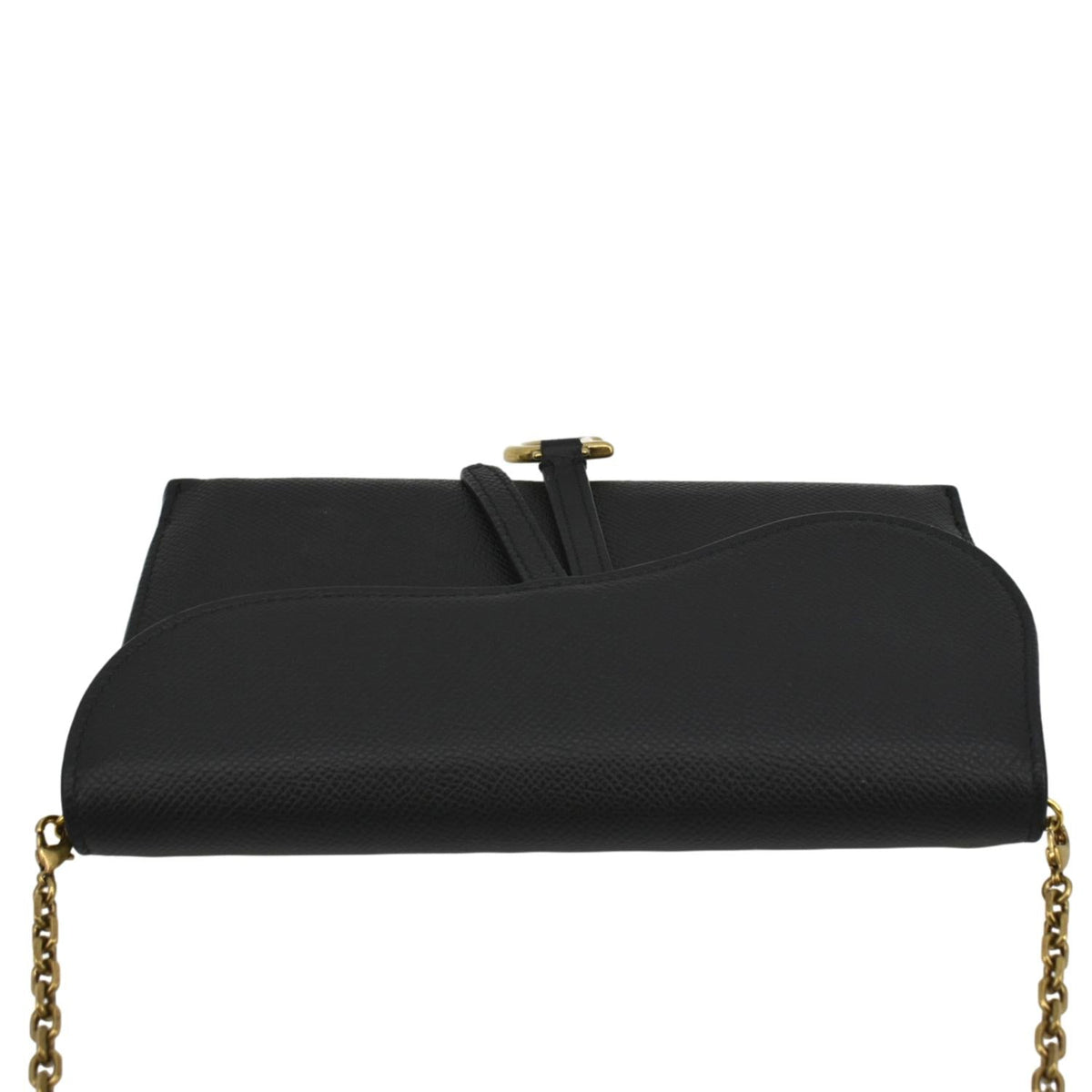 CHRISTIAN DIOR Long Saddle Leather Crossbody Chain Wallet Black Rovelle Bags