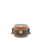 Celine Medium Tambour Purse Triomphe Canvas and Calfskin Tan